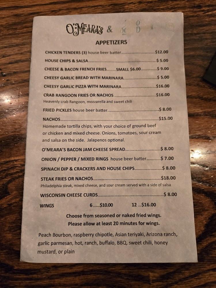 O'Meara's and Two Doors Down Menu image 4